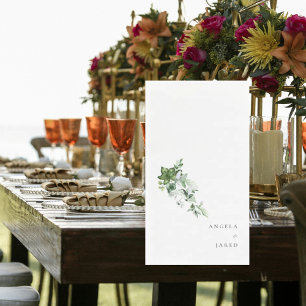 Einfachheit & Wasserfarbe Ivy Hochzeitscoupel Name Serviette