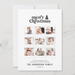 Einfachste Weihnachts-Grafik Typografie Multi-Foto Feiertagskarte