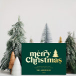 Einfachste Weihnachtsgrafik ohne Foto F Folien Feiertagskarte<br><div class="desc">Einfachste Weihnachts Grafik Typografie nicht Foto Urlaubskarte. Mit modernem handgezeichneten Text und Bäumen.</div>