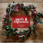 Einfachste Weihnachtsgrafik Typografie ohne Foto f Feiertagskarte<br><div class="desc">Einfachste Weihnachts Grafik Typografie nicht Foto Urlaubskarte. Mit modernem handgezeichneten Text und Bäumen.</div>