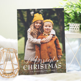 Einfachste Weihnachtsschrift Stylish 2 Foto Feiertagskarte