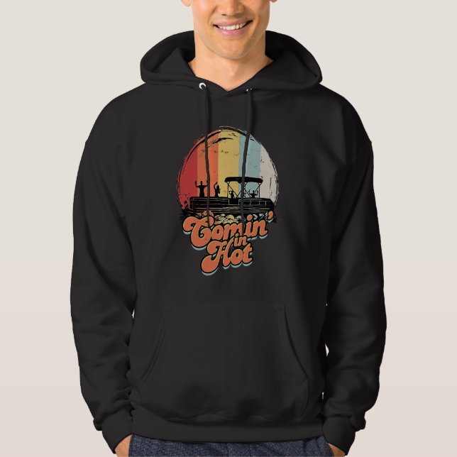 Einfahren mit Pontonboot  Booten See  Kanufahren Hoodie (Vorderseite)