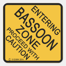 Einfahrt in die Bassoon Zone Quadratischer Aufkleber