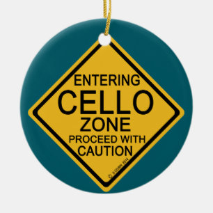 Einfahrt in die Cello Zone Keramik Ornament