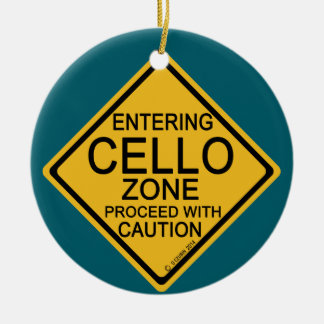 Einfahrt in die Cello Zone Keramik Ornament