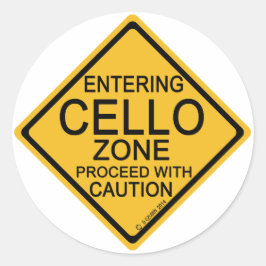 Einfahrt in die Cello Zone Runder Aufkleber