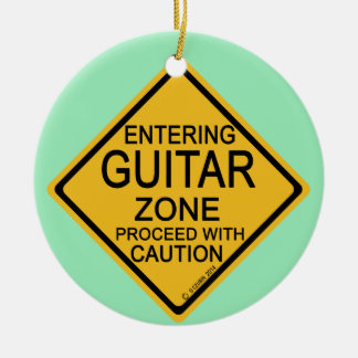 Einfahrt in die Gitarrenzone Keramik Ornament