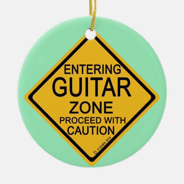 Einfahrt in die Gitarrenzone Keramik Ornament (Vorne)