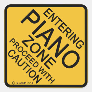 Einfahrt in die Piano Zone Quadratischer Aufkleber