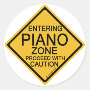 Einfahrt in die Piano Zone Runder Aufkleber