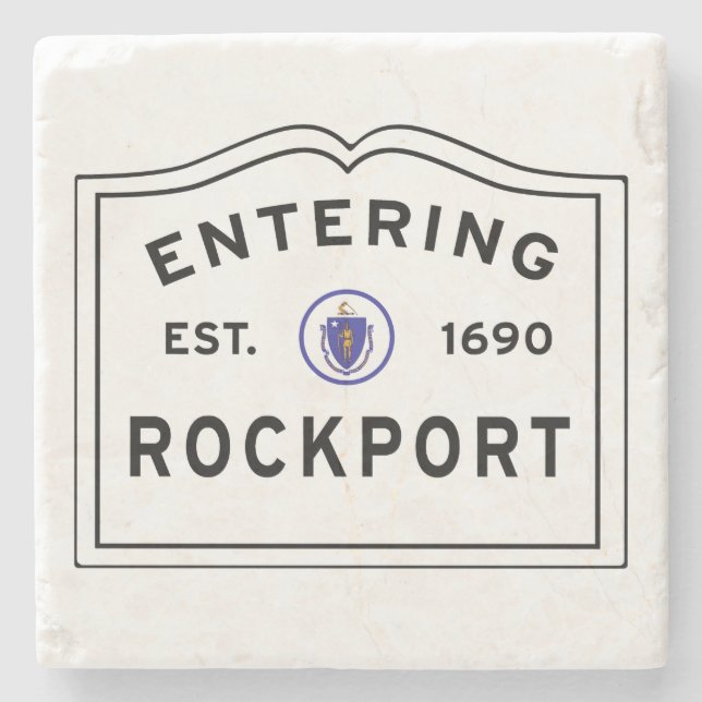 Einfahrt nach Rockport Massachusetts Steinuntersetzer (Vorderseite)