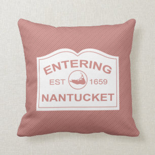 Einfahrt Nantucket Island, Est 1659 mit Karte Kissen