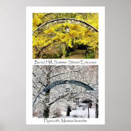 Einfahrt Plymouth MA Collage von Burial Hill Poster