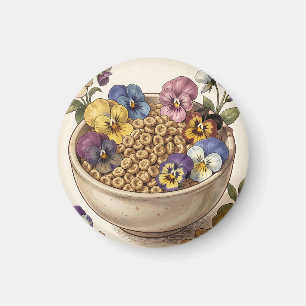 Einfallslose Stiefmütterchen-Blumen-Cereal-Schale Magnet