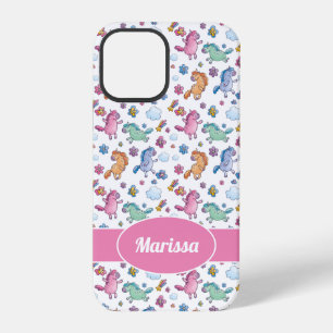 Einfallsreiche Einhörner und helle schöne Blumen iPhone 12 Pro Hülle