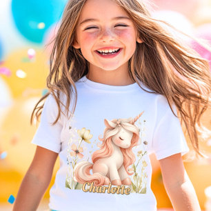 Einfallsreiche Pastell-Einhorn-Wildblume T-Shirt