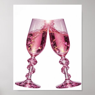 Einfallsreiche silberne CHAMPAGNERGLÄSER Poster