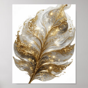Einfallsreiches Gold ALCOHOLIC INK JET ART Fettes Poster