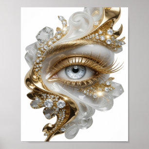 Einfallsreiches Gold GOLDEN EYE Slogan Design Poster