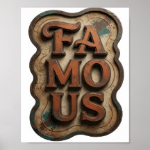 Einfallsreiches Orange FAMOUS Statement Design