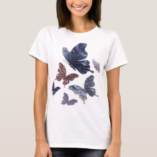 Einfallsreiches Silber SCHMETTERLINGE IM WELTALL S T-Shirt