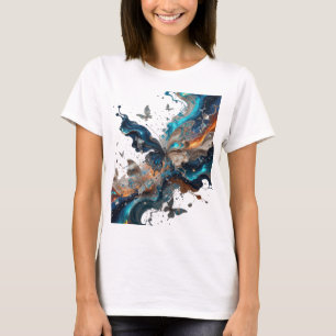 Einfangende silberne SCHMETTERLING-FANTASIE-Slogan T-Shirt