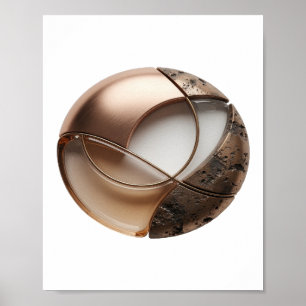 Einfangendes Silber ABSTRAKTE KUNST Grafikdesign v Poster