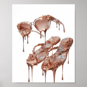 Einfangreich Gold ROSE GOLD GLAMOUR Druck Poster