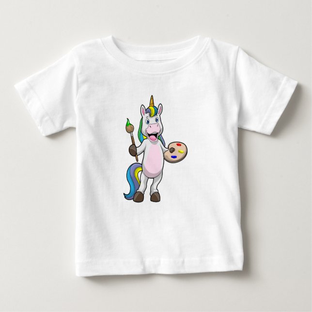 Einfärben beim Anmalen mit Pinsel und Farbe Baby T-shirt (Vorderseite)
