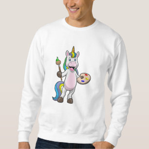 Einfärben beim Anmalen mit Pinsel und Farbe Sweatshirt