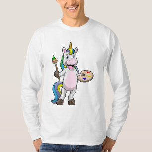 Einfärben beim Anmalen mit Pinsel und Farbe T-Shirt