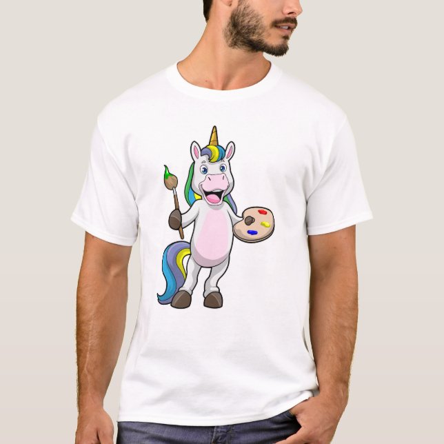 Einfärben beim Anmalen mit Pinsel und Farbe T-Shirt (Vorderseite)