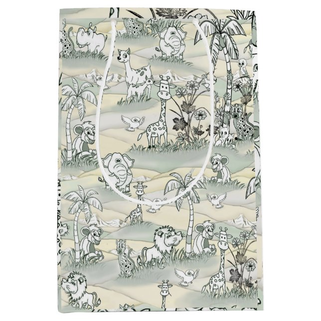 Einfärben zeichnend Kunst Mittlere Geschenktüte (Vorderseite)