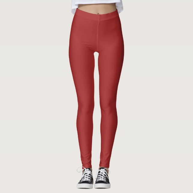 Einfarbig Braun Leggings (Vorderseite)