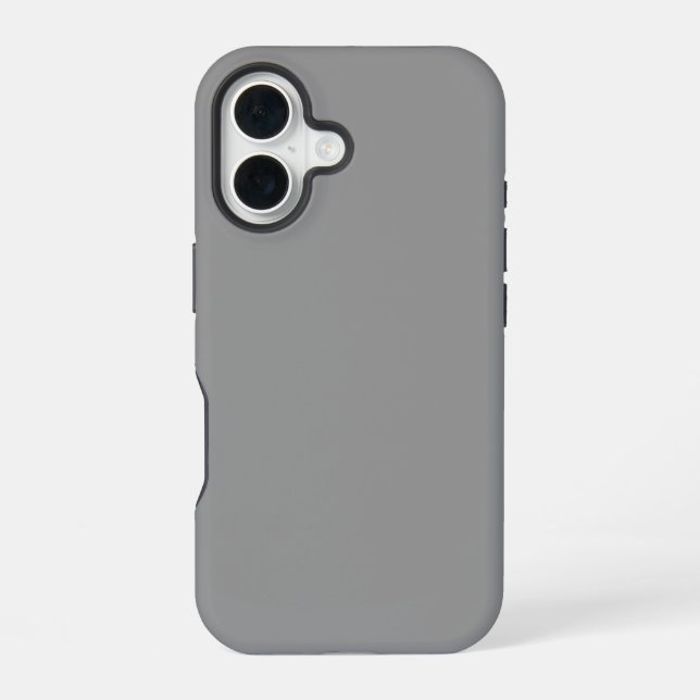 Einfarbig Grau iPhone 16 Hülle (Rückseite)