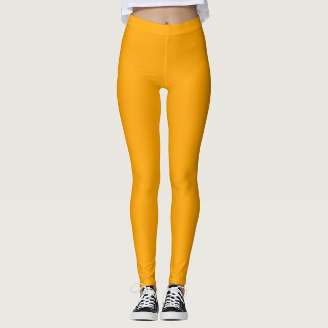 Einfarbig Orange Leggings (Vorderseite)