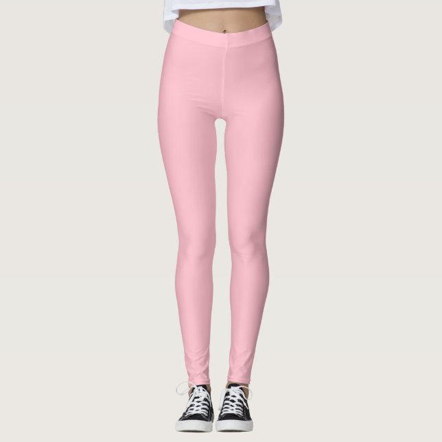 Einfarbig Rosa Leggings (Vorderseite)