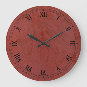 Einfarbig Rot Große Wanduhr