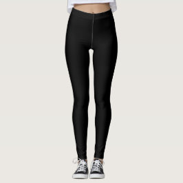 Einfarbig Schwarz Leggings