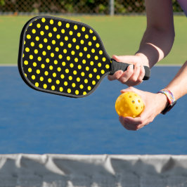 Einfarbig Schwarzes Design mit hellem gelben Punkt Pickleball Schläger