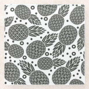 Einfarbige Ananas 2 Glasuntersetzer