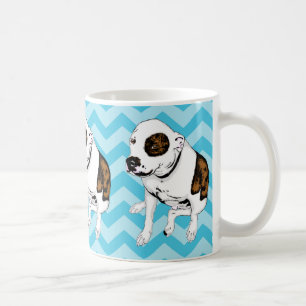 Einfarbige aquamarine Zickzack Kaffeetasse