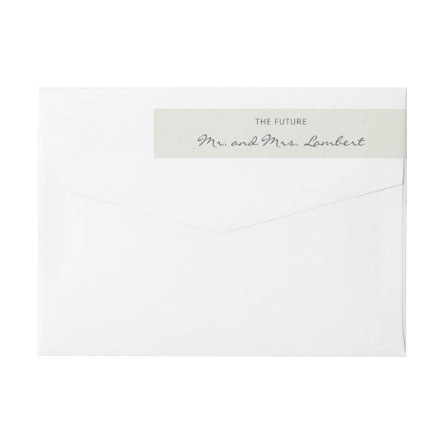 Einfarbige beige Hochzeit-Rücksende-Adresse (Rückseite)
