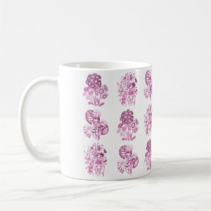 Einfarbige Blumen in Rosa Kaffeetasse