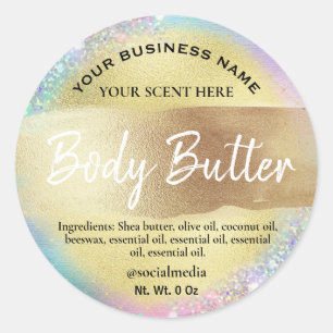 Einfärbige Gold-Body-Butter-Etiketten Runder Aufkleber