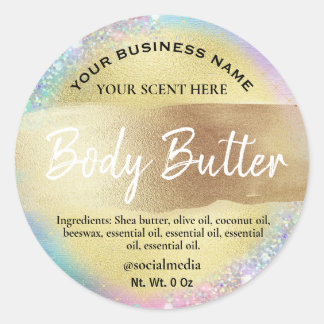 Einfärbige Gold-Body-Butter-Etiketten Runder Aufkleber