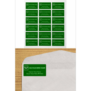 Einfarbige grüne Geschäfts-Adressetiketten Adressaufkleber