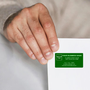 Einfarbige grüne Geschäftsmarke auf Adressetikett