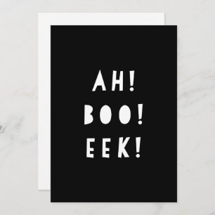 Einfarbige Halloween-Einladung   AH BOO-EEK! Einladung