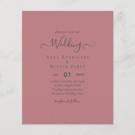 Einfarbige Hochzeit von Dusty Rose Flyer